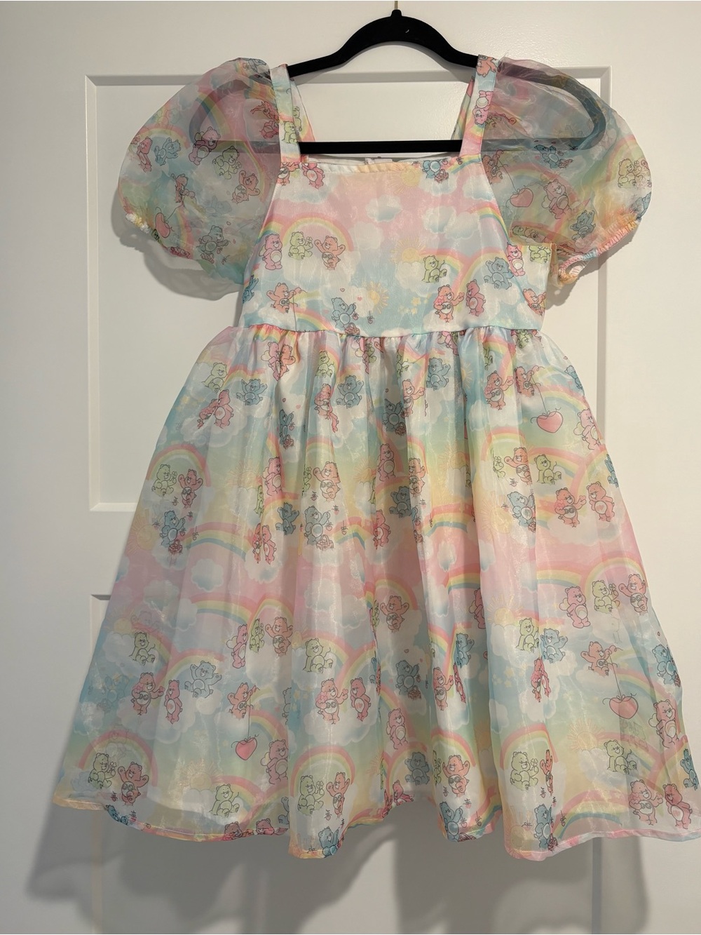 Care Bears Organza Puff Sleeve Fairytale Babydoll Dress Size L (10/12)